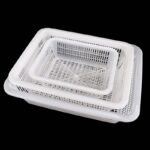 LARGE CAPACITY RECTANGULAR KITCHEN DRAINER/STORAGE BASKET