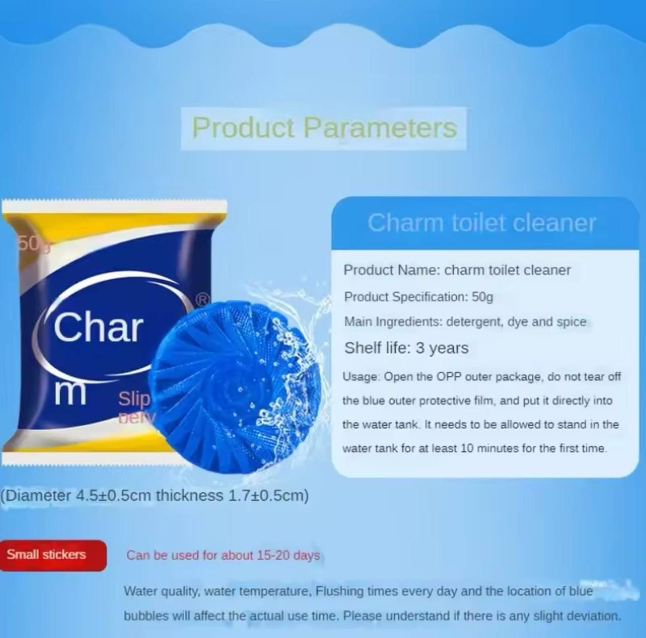 2025/11/1000402821.jpg 10PC POWERFUL SCENTED TOILET BLUE CLEANER AND DEODORIZER FOR FRESH BATHROOM - Image 1