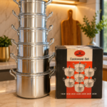 7PC HOFFNER ALUMINUM POT SET SIZE(16,18,20,22,24,26&28CM)..(1423)