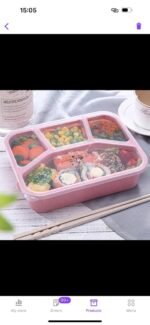 FANCY QUALITY 4 COMPARTMENT PLATE WITH COVER - Image 3