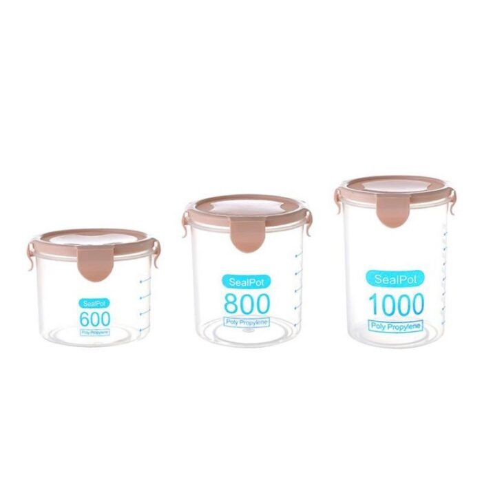 3PC SIZE 600,800,1000ML CEREAL AIR TIGHT CONTAINER,FOOD STORAGE/CANISTER - Image 5