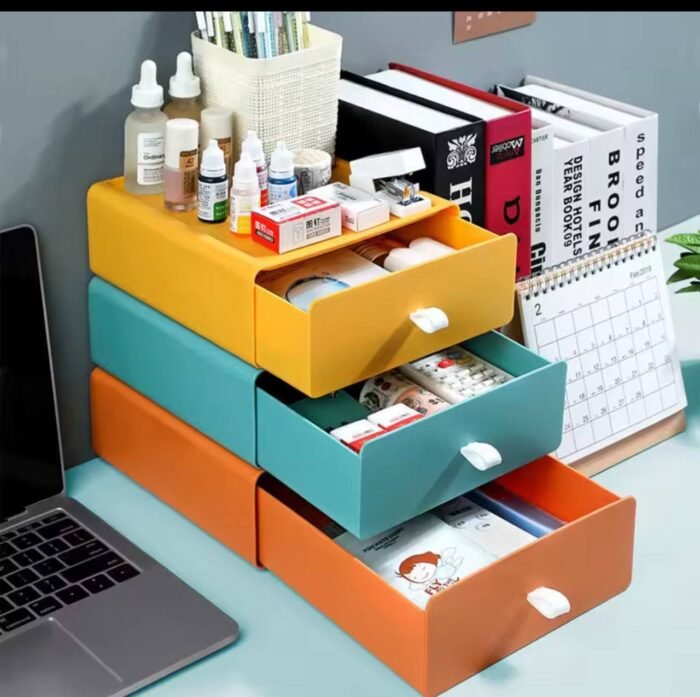 DESKTOP DRAWER STYLE STORAGE BOX(OFFICE DESK SHELF,ORGANIZING CABINET,STORAGE CABINET)
Not the complete layers they stack o,If you want it like that you’ll buy as much as you want - Image 2