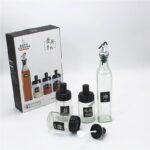4PC SPICE BOTTLE WITH SPOON AND OIL DISPENSER BOTTLE KITCHEN SET