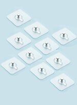 ADHESIVE PIN TRANSPARENT WALL HOOK DESIGN 2 (12pc)