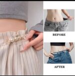 Detachable Pearl Brooch Pins Fastener Pants Pin Decoration Button Clips Sewing-Free Buckles for Jeans Waist Extender Safety Pins