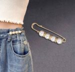 Detachable Pearl Brooch Pins Fastener Pants Pin Decoration Button Clips Sewing-Free Buckles for Jeans Waist Extender Safety Pins - Image 2