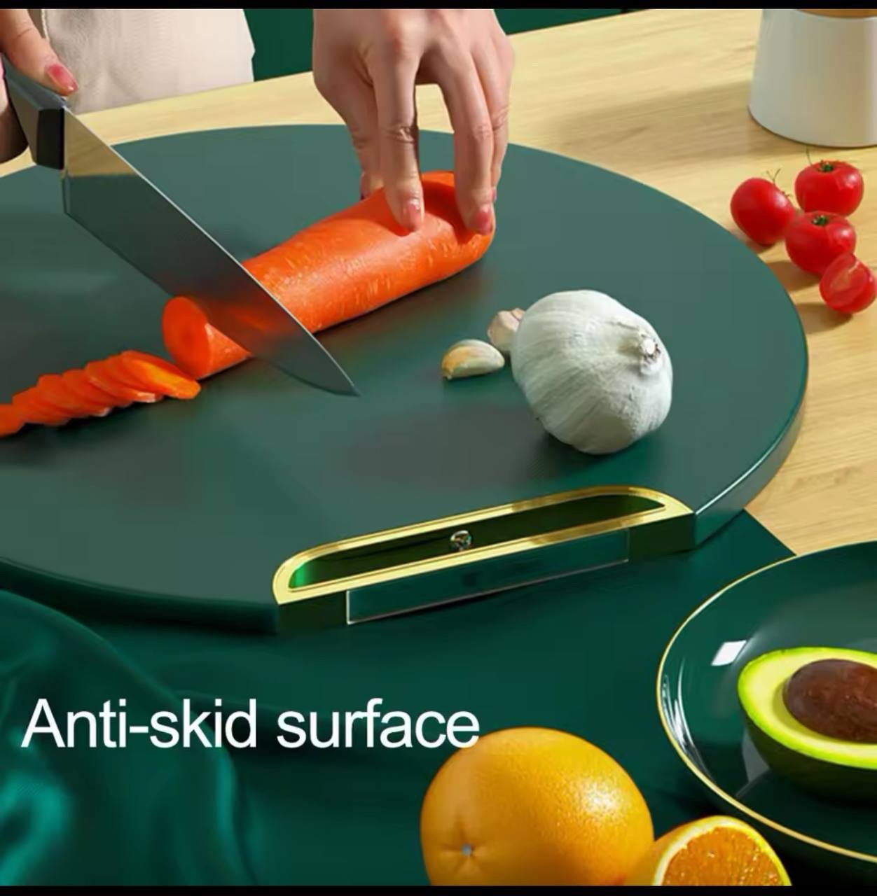 img_1198 (ON SALES) BIG SIZE ANTI SKID CHOP BONE DOUBLE SIDED GREEN CHOPPING BOARD - Image 1