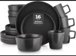16PC QUALITY THICK EUROPEAN LUXURY FINE CERAMIC STONEWARE DINNER SET•••BLACK4 Serving plate
4 Side plate
4 Soup bowls
4 Cups