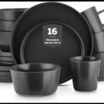 16PC QUALITY THICK EUROPEAN LUXURY FINE CERAMIC STONEWARE DINNER SET•••BLACK4 Serving plate
4 Side plate
4 Soup bowls
4 Cups