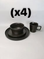 16PC QUALITY THICK EUROPEAN LUXURY FINE CERAMIC STONEWARE DINNER SET•••BLACK4 Serving plate
4 Side plate
4 Soup bowls
4 Cups - Image 3