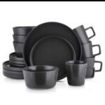 16PC QUALITY THICK EUROPEAN LUXURY FINE CERAMIC STONEWARE DINNER SET•••BLACK4 Serving plate
4 Side plate
4 Soup bowls
4 Cups - Image 4