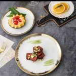 16PC HIGH QUAL GOLD/WHITE EUROPEAN LUXURY CERAMIC STONEWARE DINNER SET(ROUND SHAPE)4 Serving plate
4 Side plate
4 Soup bowls
4 Cups - Image 3
