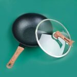 32CM NONSTICK WOK DEEP FRYPAN WITH GLASS COVER - Image 3