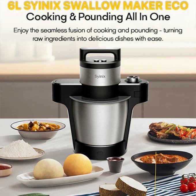 img_0674-2 6LTR SYINIX MULTIFUNCTIONAL SWALLOW MAKER ECO(COOKING AND POUNDING) 9000W HEATING,10000W POUNDING POWER CONSUMPTION) - Image 1