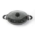 7 HOLES ROUND  SHAPE NON STICK MASA/BEAN CAKE PAN WITH GLASS LID/COVER AND 2 SILICON
MASA PAN,COVER&2SILICON(that’s what makes it 4pc o) - Image 2