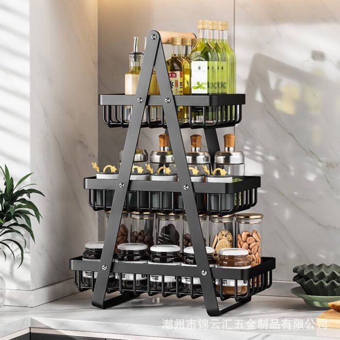 3 TIER METAL KITCHEN COUNTER MULTIFUNCTIONAL STORAGE RACK/ORGANIZER - Image 2