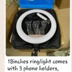 (ON SALES) 18 INCHES RINGLIGHT(BLUE CARTON)WITH 3 PHONE HOLDER
2.1M TRIPOD STAND
CHARGER
CARRIER BAG
REMOTE CONTROL
