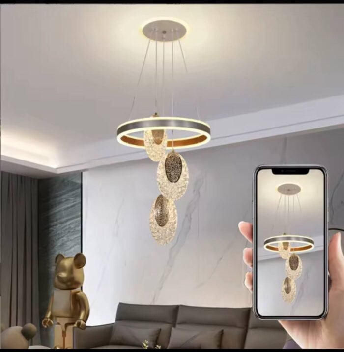(ON SALES)SIMPLICITY MODERN INTELLIGENT DECORATIVE LUMINOUS LED CHANDELIER LIGHT Design 8Perfect for living room,Dinning space,Bedroom - Image 2