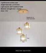 (ON SALES) LUXURY 3 GOLD SUCTION CUP PENDANT CRYSTAL CHANDELIER LED LIGHT FOR CEILING,LAMPSHADEPerfect for Staircase,Living room,Kitchen,Bar,Restaurant Design 4Display 3 LIGHT MODE - Image 3