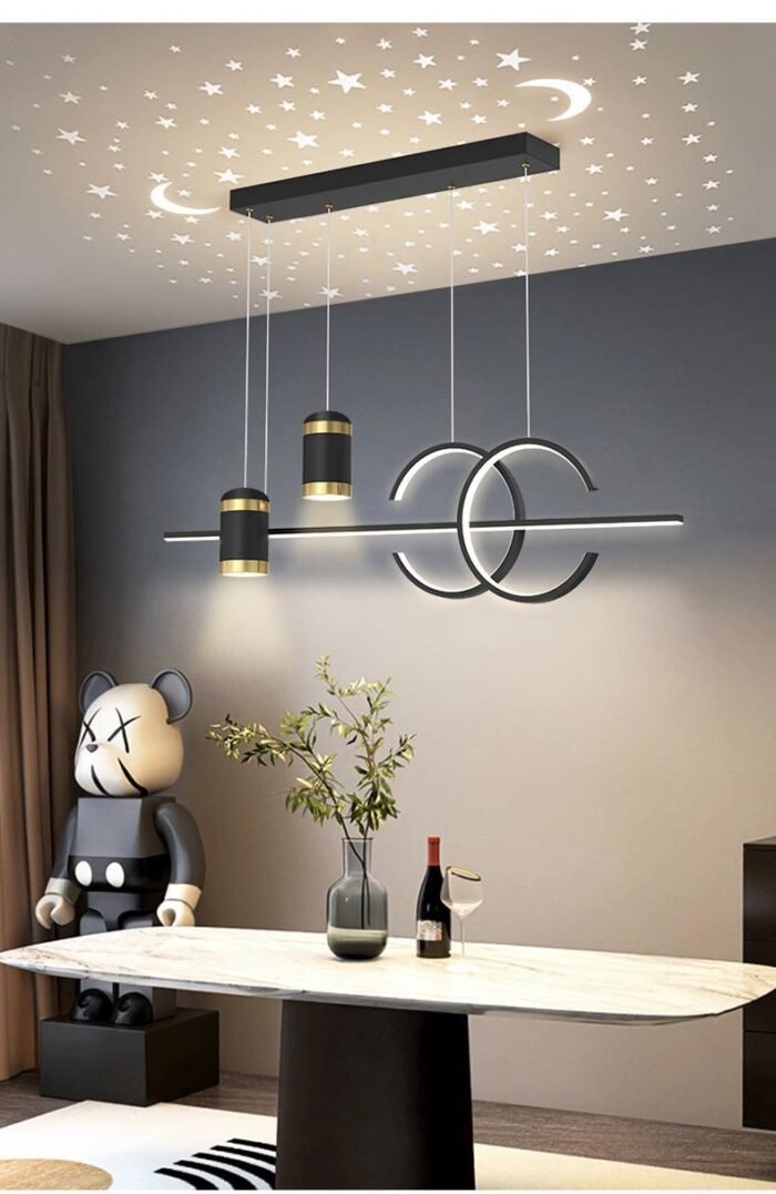 (ON SALES) MODERN NORDIC CHAN’EL LOGO PENDANT LUXURY CREATIVE MINIMALIST DINNING,BAR,KITCHEN CHANDELIER Design 2Display 3 LIGHT MODE - Image 4