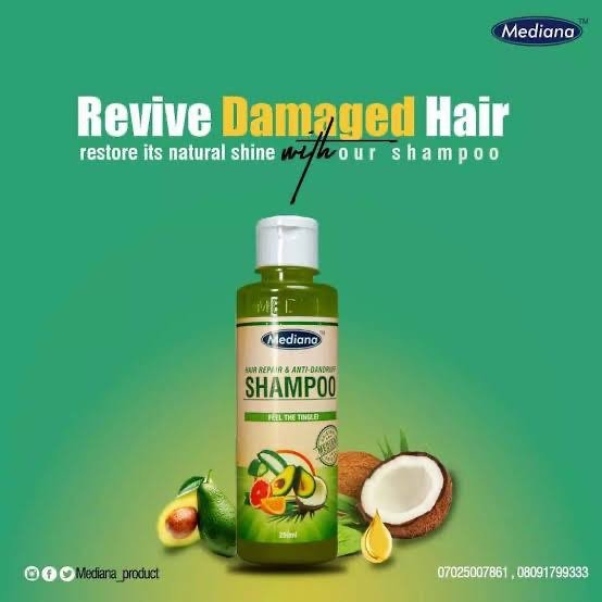 img_0963-2 MEDIANA HAIR REPAIR&ANTI DANDRUFF SHAMPOO-It instantly detangles all hair types.
-It has natural components that are hair boosters.
-It is effectively made to protect your hair (Natural /Synthetic) from damages. - Image 1
