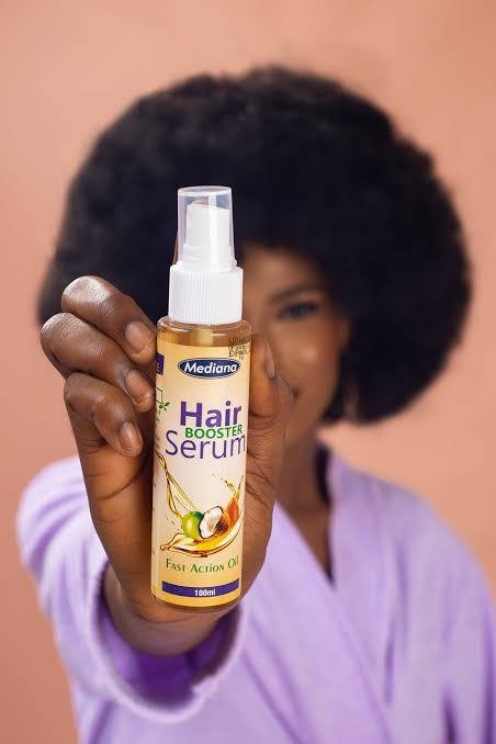 img_0967-2 MEDIANA HAIR BOOSTER SERUM FAST ACTION OIL(Small but mighty,Use and testify
Mediana Hair Booster Serum is another very good hair product that every lady who wants healthy hair must possess. Safe and effective treatment for dandruff, scalp itching, alopecia,full hair etc with high rate positive reviews almost immediately after usage - Image 1