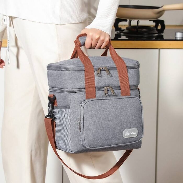 2 LAYER BIG SIZE COMPARTMENT INSULATED LUNCH BOX DESIGN 3 - Image 7