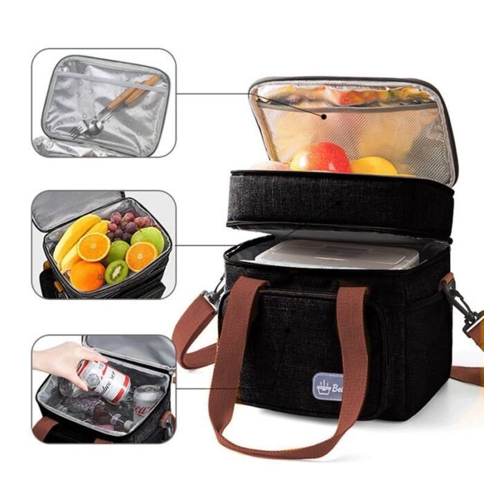2 LAYER BIG SIZE COMPARTMENT INSULATED LUNCH BOX DESIGN 3 - Image 8