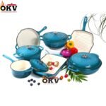 7PC ORIGINAL HIGH QUALITY DURABLE THICK HEAVY ENAMEL CAST IRON POT(Chef standard)••Color YELLOW - Image 5
