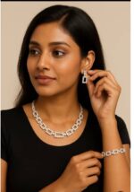 QUALITY NON TARNISH NYH CHAIN EARRING AND BRACELET SET