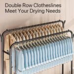 48KG QUALITY THICK DOUBLE IRON POLE/DOUBLE STEP CLOTHE RACK WITH TYRE(EXACT WEIGHT) BIGGEST SIZE 120*45*160CM - Image 2