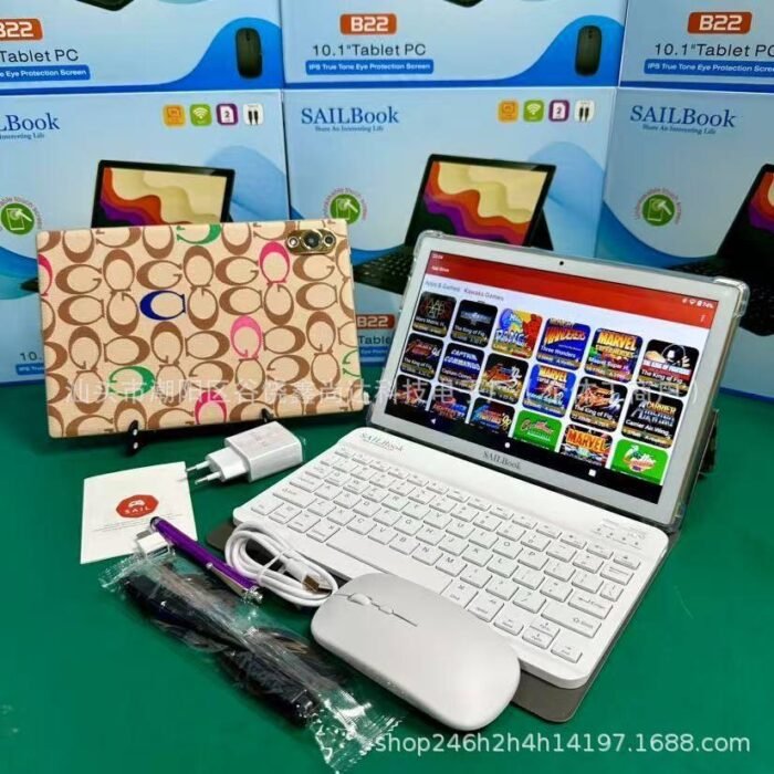 SAIL AIR NOTE BOOK B22
5G 2SLIM SLOT/WIFI ENABLED 16GB+512GB ANDROID 13
10.1inch True gone IPS Eye protection screen 360 Rotating Hoister
WITH FREE BLUETOOTH KEYPAD,LEATHER CASE,MOUSE,TOUCH PEN,3D GLASS,OT CONVERTER,TYPE C AND CHARGER
10,000mah battery TABLET OR IPAD - Image 2