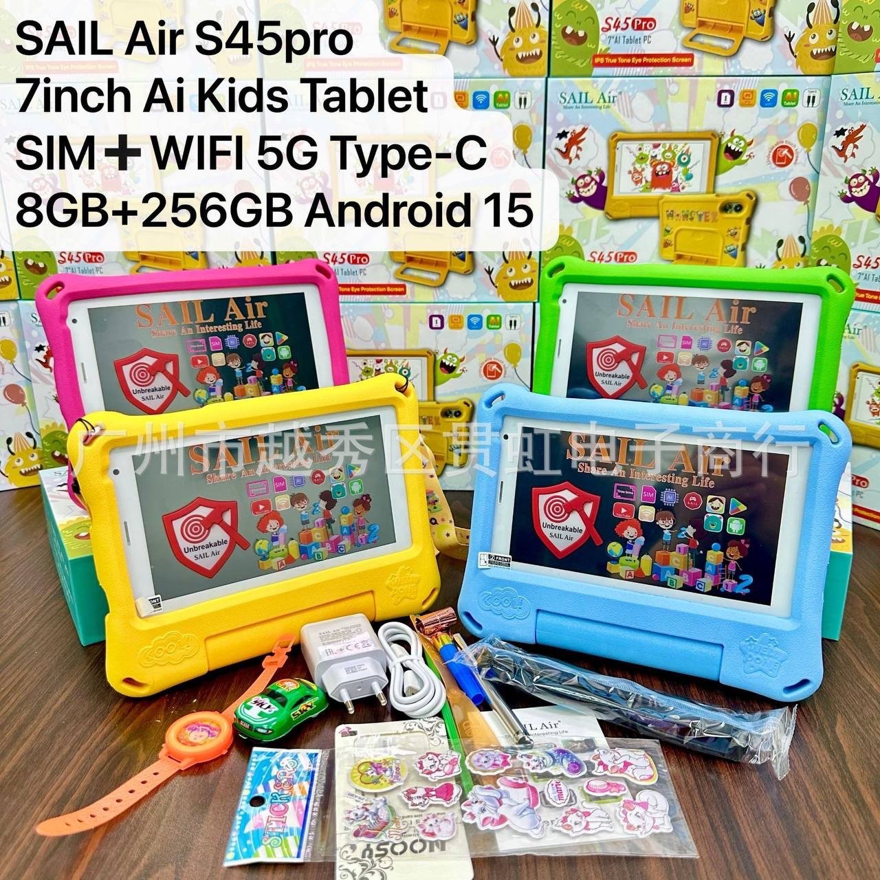 img_1402 SAIL AIR S45pro SIM + WIFI
8GB+256GB ANDROID 15
7INCH IPS UNBREAKABLE SCREEN TYPE C CABLE&CHARGER
WITH TOUCH PEN,3D GLASSES,EVA CASE,SHOULDER STRAPS AND GIFT ITEMS TABLET - Image 1