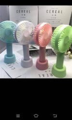 MINI  RECHARGEABLE HAND FAN WITH STAND(This is the quality one that comes with good battery,blows well and durable) - Image 2