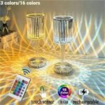 BIG SIZE RECHARGEABLE DIAMOND CRYSTAL RGB MULTI COLORED TABLE BED SIDE LAMP WITH REMOTE DESIGN 1✔️Touch Switch
✔️ All - Match Style
✔️ Multicolour (plain & RGB lighting)
✔️16 Different colors