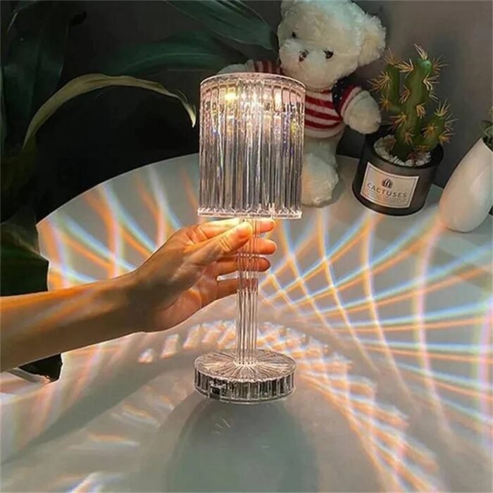 BIG SIZE RECHARGEABLE DIAMOND CRYSTAL RGB MULTI COLORED TABLE BED SIDE LAMP WITH REMOTE DESIGN 1✔️Touch Switch
✔️ All - Match Style
✔️ Multicolour (plain & RGB lighting)
✔️16 Different colors - Image 4