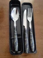 QUALITY ADULT AND TEENAGER CUTLERY SPOON,KNIFE AND FORK WITH CASE DESIGN 1 - Image 2