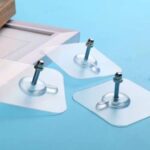 ADHESIVE SCREW TRANSPARENT WALL HOOK DESIGN 1 (12pc)