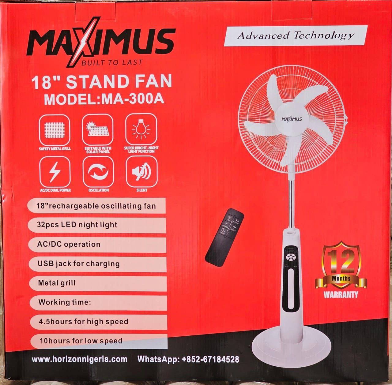 img_2277 18 INCHES MAXIMUS RECHARGEABLE STANDING FAN WITH REMOTE CONTROL•••DURABLE AND QUALITY - Image 1