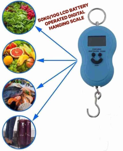 PORTABLE HOOK LUGGAGE WEIGHING SCALE,Uses battery