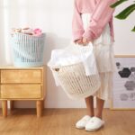 BIG SIZE FANCY LAUNDRY BASKET(Purple and Green)