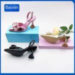 NATASHA CLASSY SLINGBACK ROSE DESIGN HEEL SANDAL(On sales) - Image 2