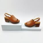 PURE LEATHER BLOCK HEEL SANDAL(On sales) - Image 5