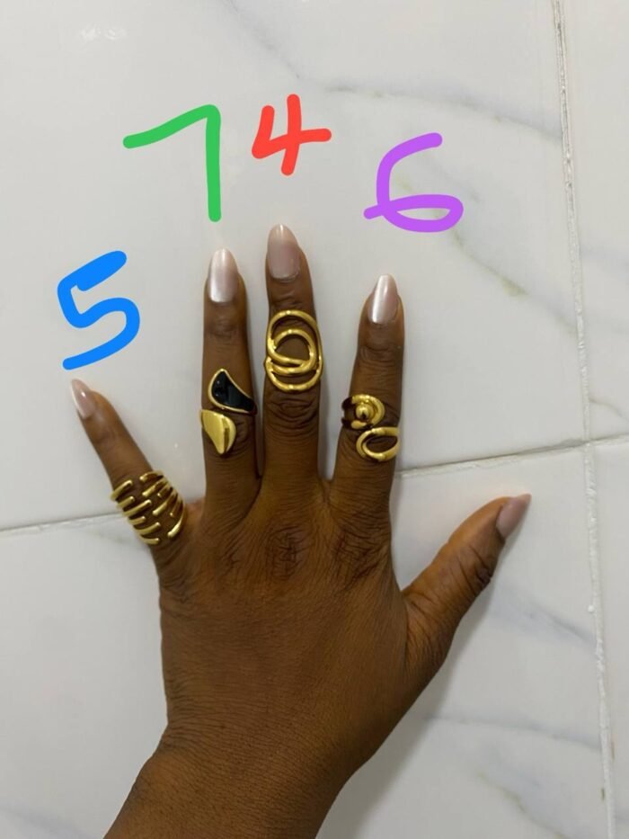 QUALITY NON TARNISH ADJUSTABLE STEEL RING…(one size fits all) …DESIGN 7 - Image 2