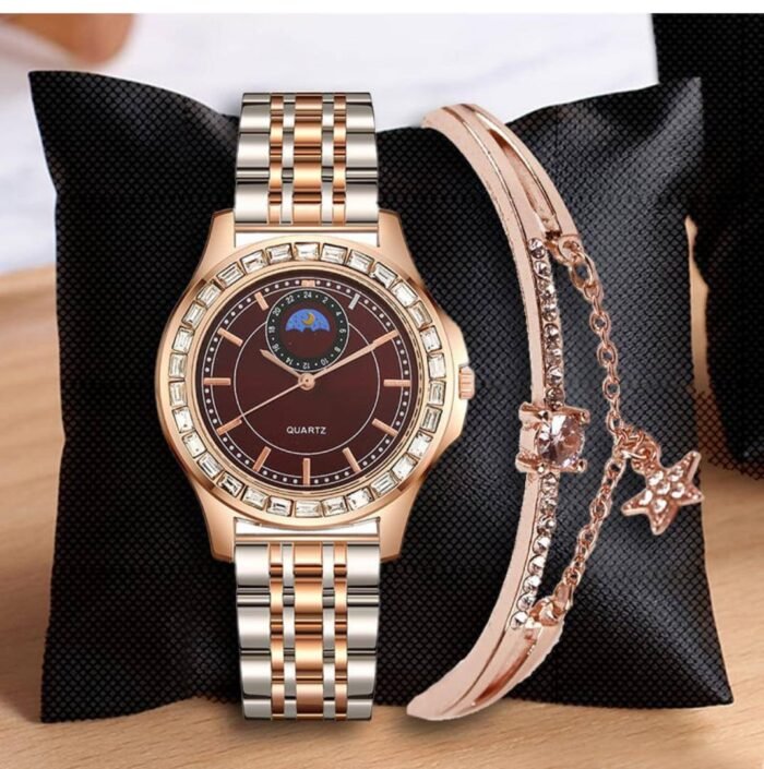 CAREN QUALITY CHAIN WRISTWATCH WITH BRACELET COMES IN A BOX - Image 2