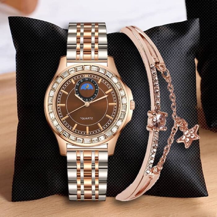 CAREN QUALITY CHAIN WRISTWATCH WITH BRACELET COMES IN A BOX - Image 3