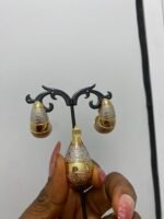 QUALITY NON TARNISH LUXURY SUNGOLD FASHION EARRING AND PENDANT SET DESIGN 1(doesn’t come with chain) - Image 2