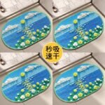 50*80CM OVAL SHAPE DIATOMITE/SILICON DESIGN QUICK DRY/WATER ABSORBENT FOOTMAT(Randomly picked) - Image 2