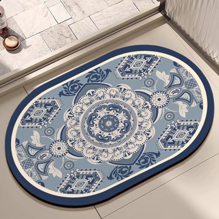 50*80CM OVAL SHAPE DIATOMITE/SILICON DESIGN QUICK DRY/WATER ABSORBENT FOOTMAT(Randomly picked) - Image 6