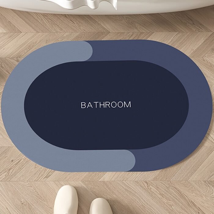 50*80CM OVAL SHAPE DIATOMITE/SILICON DESIGN QUICK DRY/WATER ABSORBENT FOOTMAT(Randomly picked) - Image 5